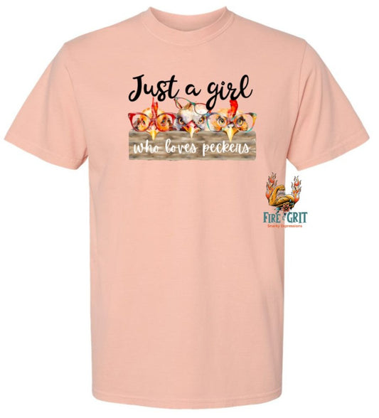 Just A Girl Who Loves Peckers Comfort Colors 1717 Tshirt